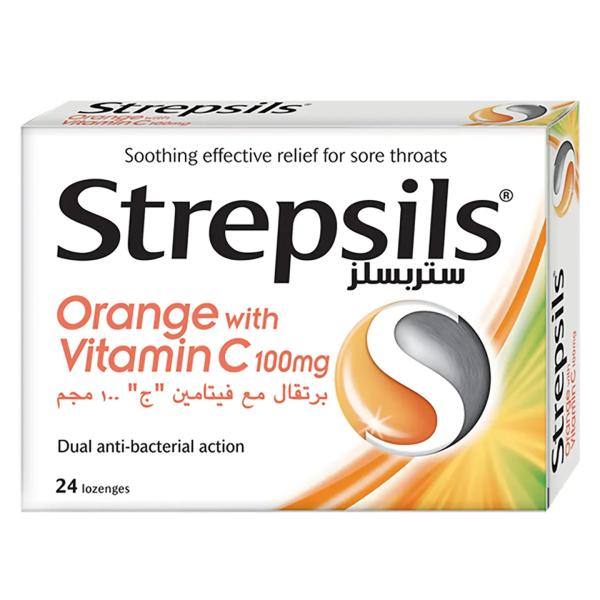 STREPSILS ORANGE WITH VIT C 100MG 24'S