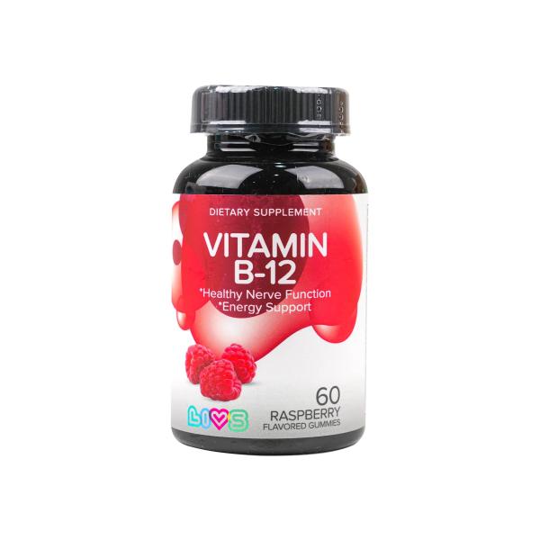 LIVS VIT B12 RASBERRY GUMMIES 60 PCS