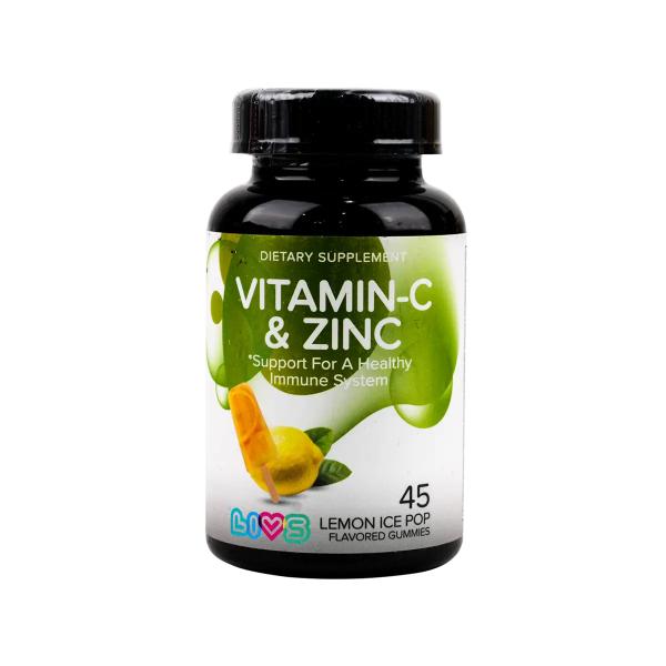 LIVS VIT C + ZN LEMON ICE POP GUMMIES 45 PCS