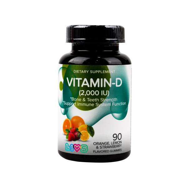 LIVS VIT D 2000 IU ORANGE LEMON GUMMIES 90 PCS