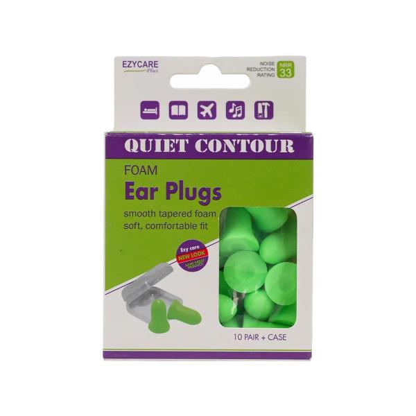 EZYCARE PLUS QUIET CONTOUR FOAM EAR PLUGS 10PAIR-10033