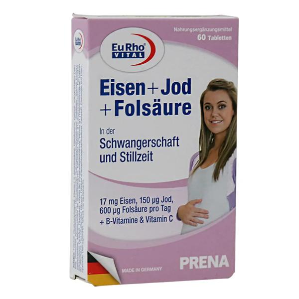 EURHO VITAL (IRON+IODINE+FOLIC ACID) PREGNANCY 60 TABLETS