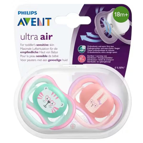 PHILIPS AVENT SOOTHER ULTRA AIR ANIMALS 6-18  MONTHS 2 PCS