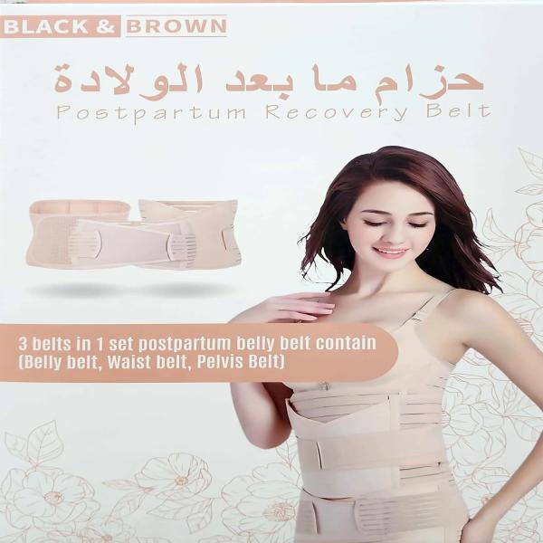 BLACK & BROWN POST BARTUM BELT - XL