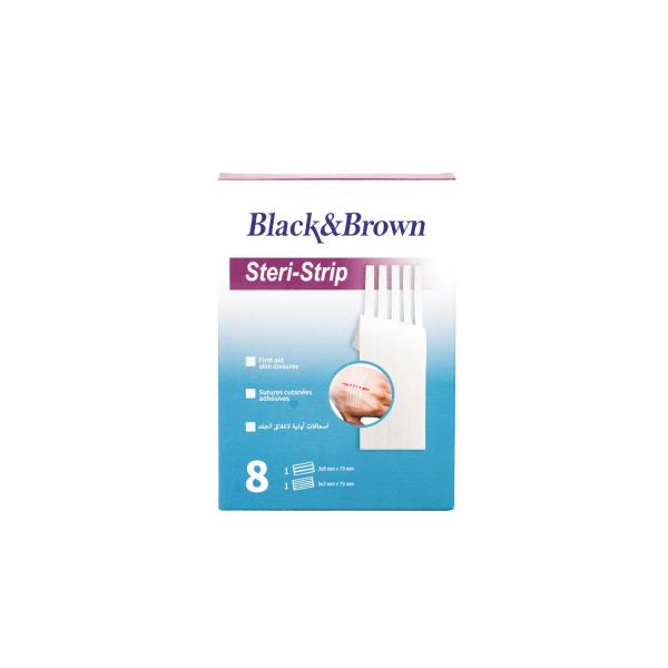 BLACK AND BROWN STERI-STRIP 8 PCS