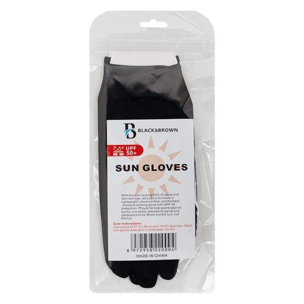 BLACK AND BROWN UPF 50+ SUNGLOVES (BLACK)