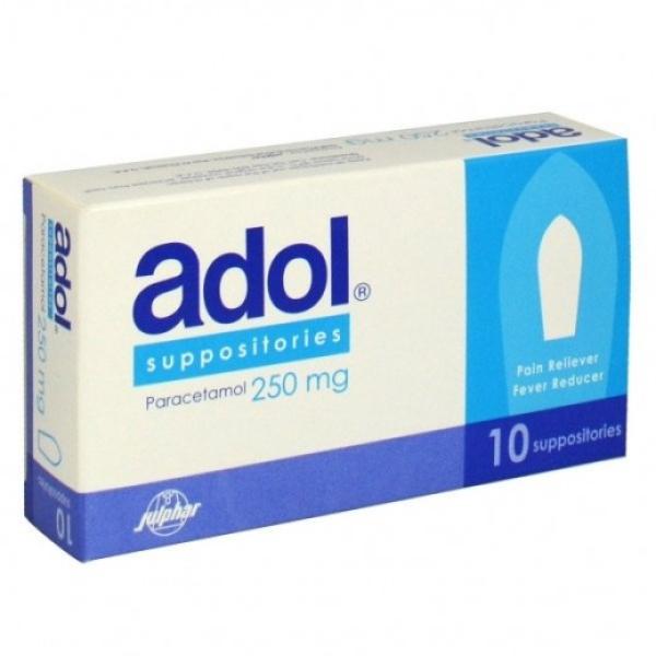 ADOL 250 MG SUPPOSITORIES 10'S