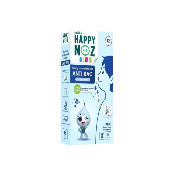 HAPPY NOZ KIDS RUNNY NOSE RELIEF PATCH ANTI BAC ( TEA TREE OIL ) 6 PCS