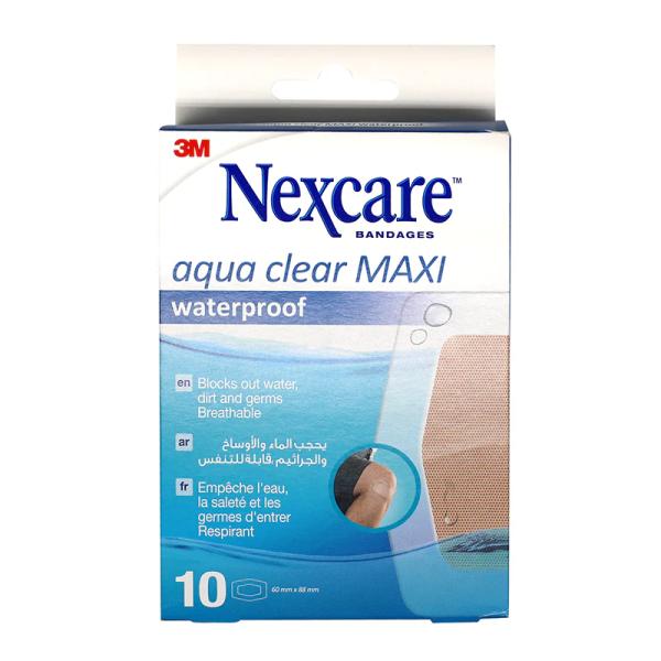 NEXCARE AQUA MAXI CLEAR WATERPROOF BANDAGES 10PC