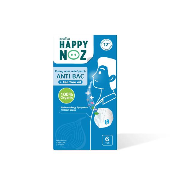 HAPPY NOZ ADULT RUNNY NOSE RELIEF PATCH ANTI BAC ( TEA TREE OIL ) 6 PCS