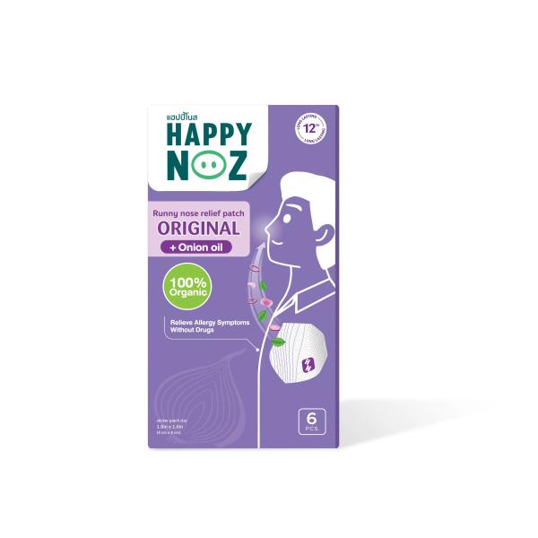 HAPPY NOZ ADULT RUNNY NOSE RELIEF PATCH ORIGINAL ( ONION OIL ) 6 PCS
