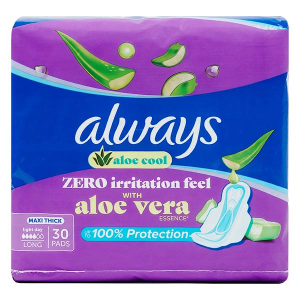 ALWAYS ALOE COOL MAXI THICK LONG 30 PADS (1684 )