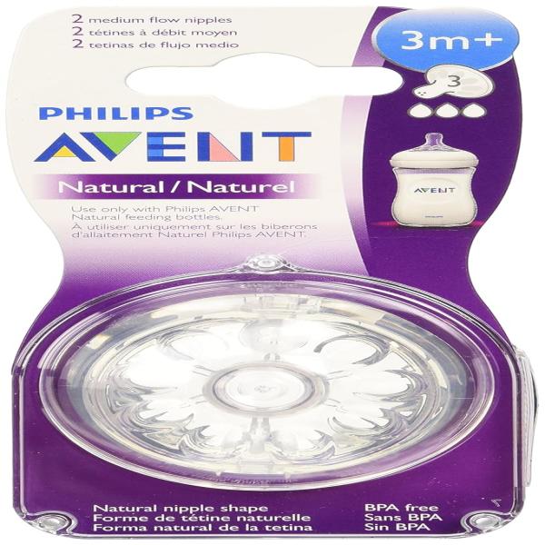 PHILIPS AVENT NATURAL 3+ MONTH 3 HOLES 2 PCS