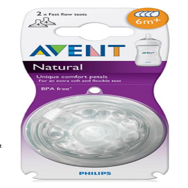 PHILIPS AVENT NATURAL 6+ MONTH 4 HOLES 2 PCS