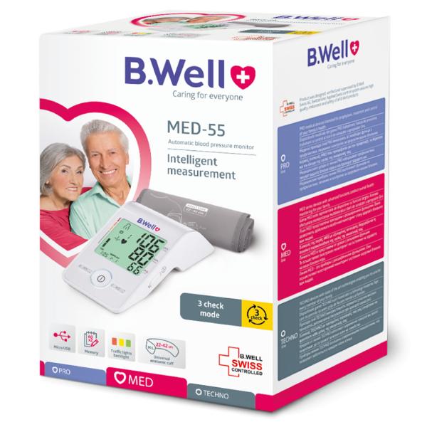B.WELL AUTOMATIC BLOOD PRESSURE MONITOR MED-55 ( MEDIUM-LARGE )