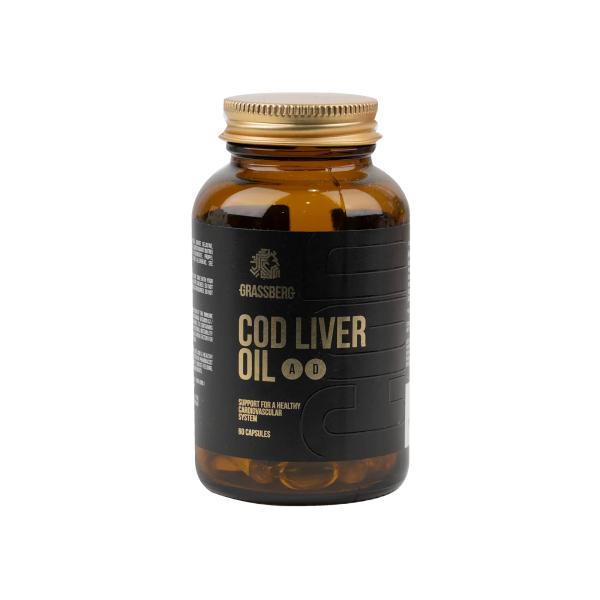 GRASSBERG COD LIVER OIL+VIT D+A 60 CAPSULES