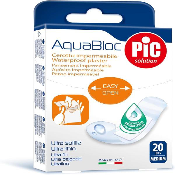 PIC AQUABLOC ULTRATHIN 19*72MM  PLASTERS 20 PCS