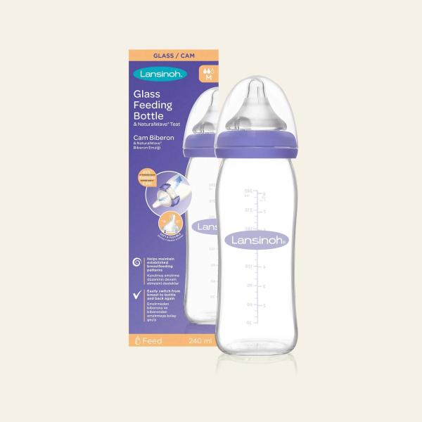 LANSINOH GLASS FEEDING BOTTLE 240 ML