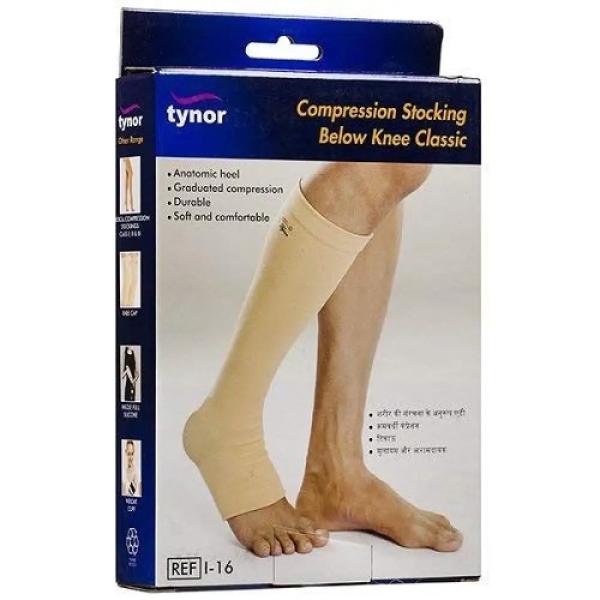 TYNOR COMPRESSION STOCKINGS BELOW KNEE  L I-16